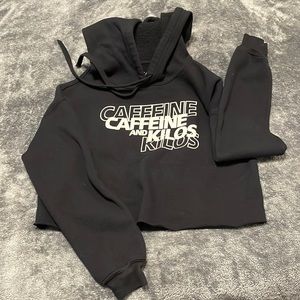 Caffeine and Kilos crop hoodie